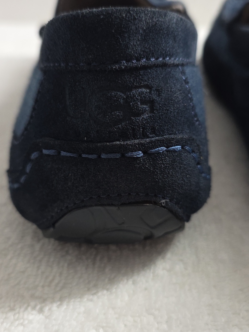 Ugg Australia Mens 12 Alder Navy Blue Driving Shearling Loafers Nice Clean Guc - Picture 8 of 16